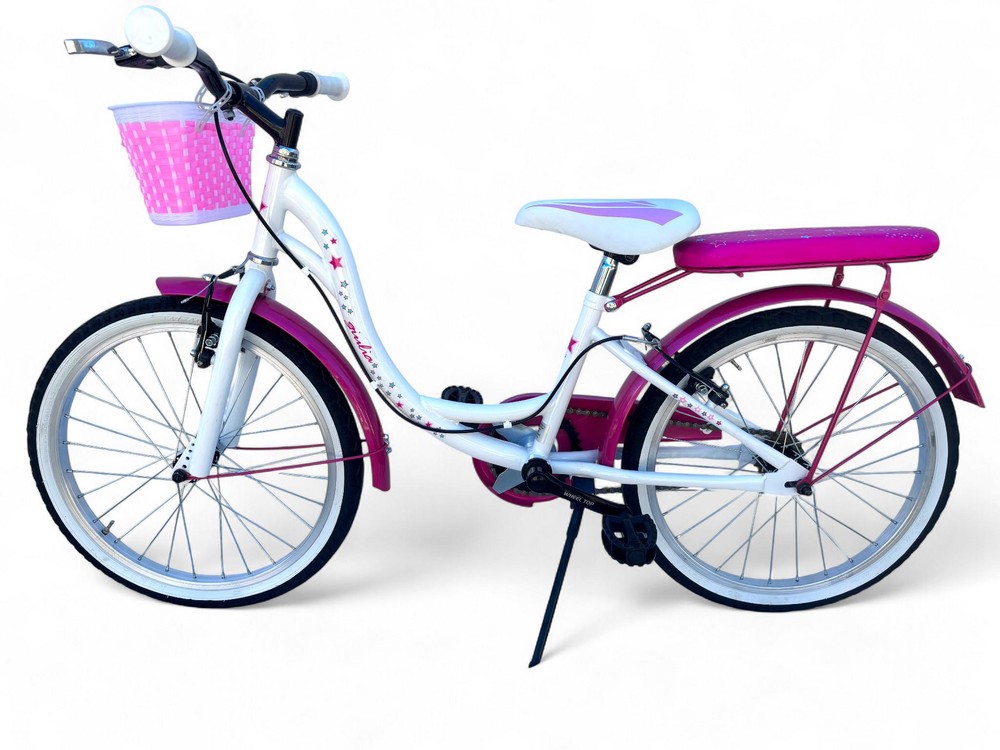 Bicicletta Bambina Da 6-8 Anni Bici 20" Con Cestino Bianca Rosa (1,20-1,35 M) - immagine 3