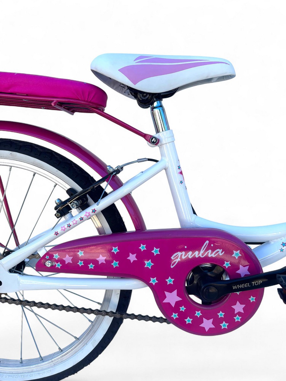Bicicletta Bambina Da 6-8 Anni Bici 20" Con Cestino Bianca Rosa (1,20-1,35 M) - immagine 6