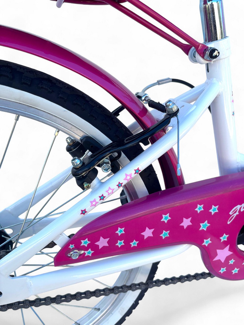 Bicicletta Bambina Da 6-8 Anni Bici 20" Con Cestino Bianca Rosa (1,20-1,35 M) - immagine 9