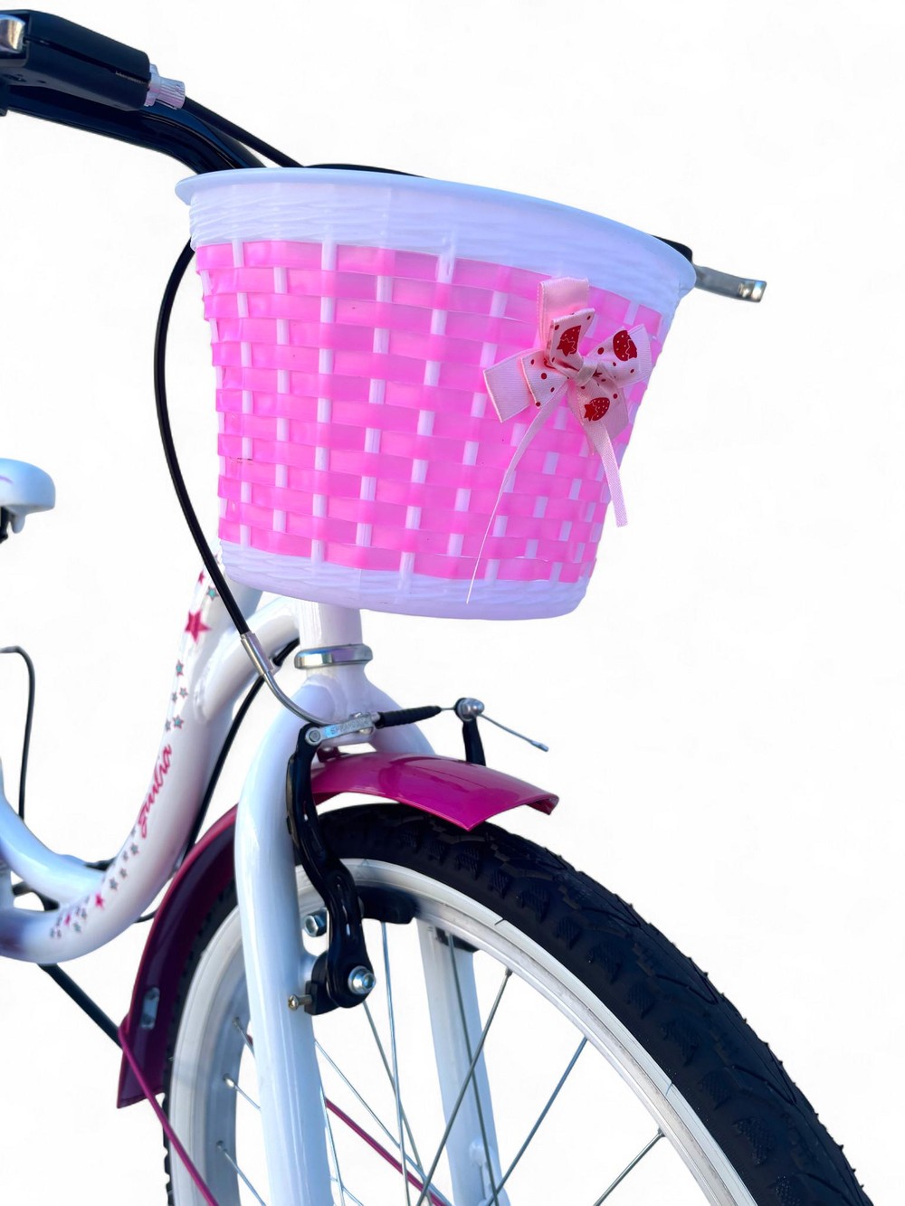 Bicicletta Bambina Da 6-8 Anni Bici 20" Con Cestino Bianca Rosa (1,20-1,35 M) - immagine 10