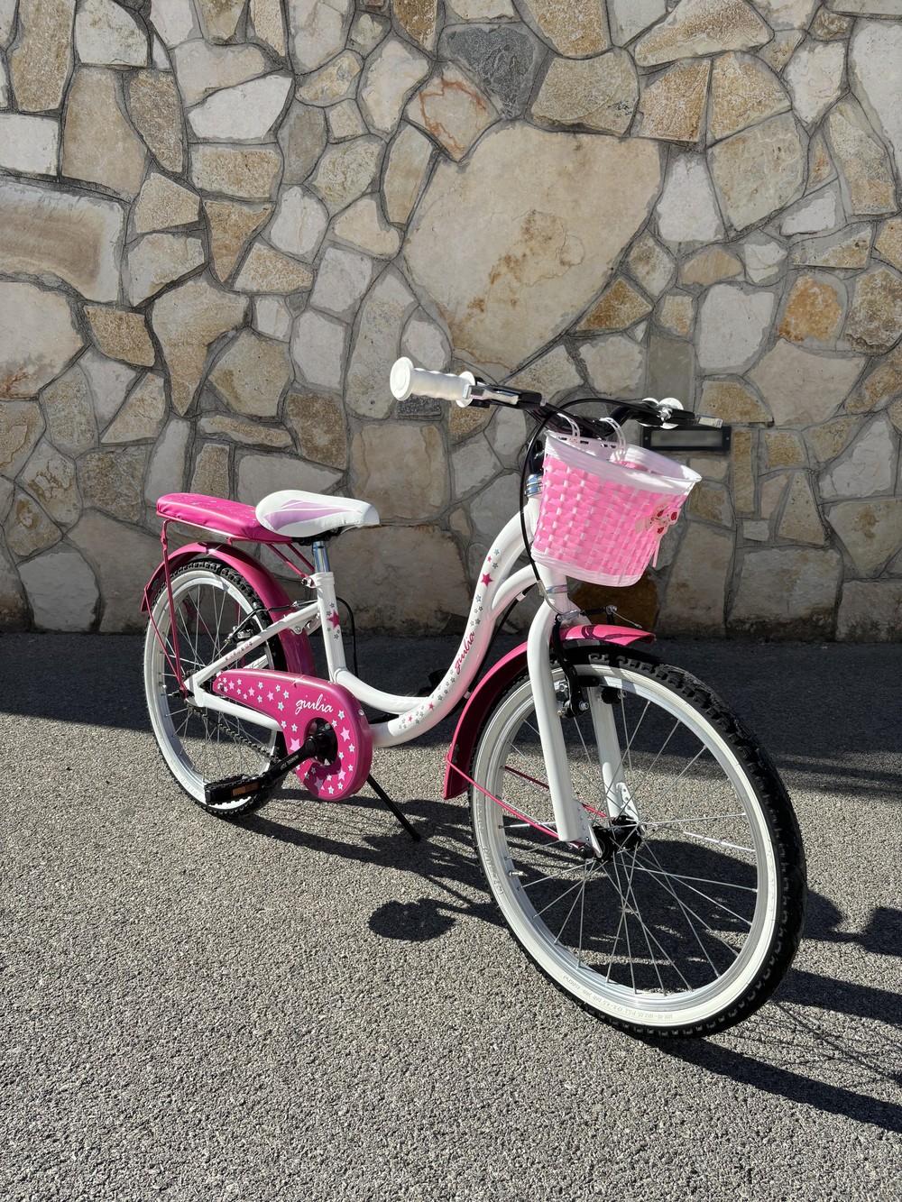 Bicicletta Bambina Da 6-8 Anni Bici 20" Con Cestino Bianca Rosa (1,20-1,35 M) - immagine 7