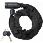 Lucchetto Bici Catena 900mm 6mm Acciaio Temprato Antitaglio Nero con Chiave