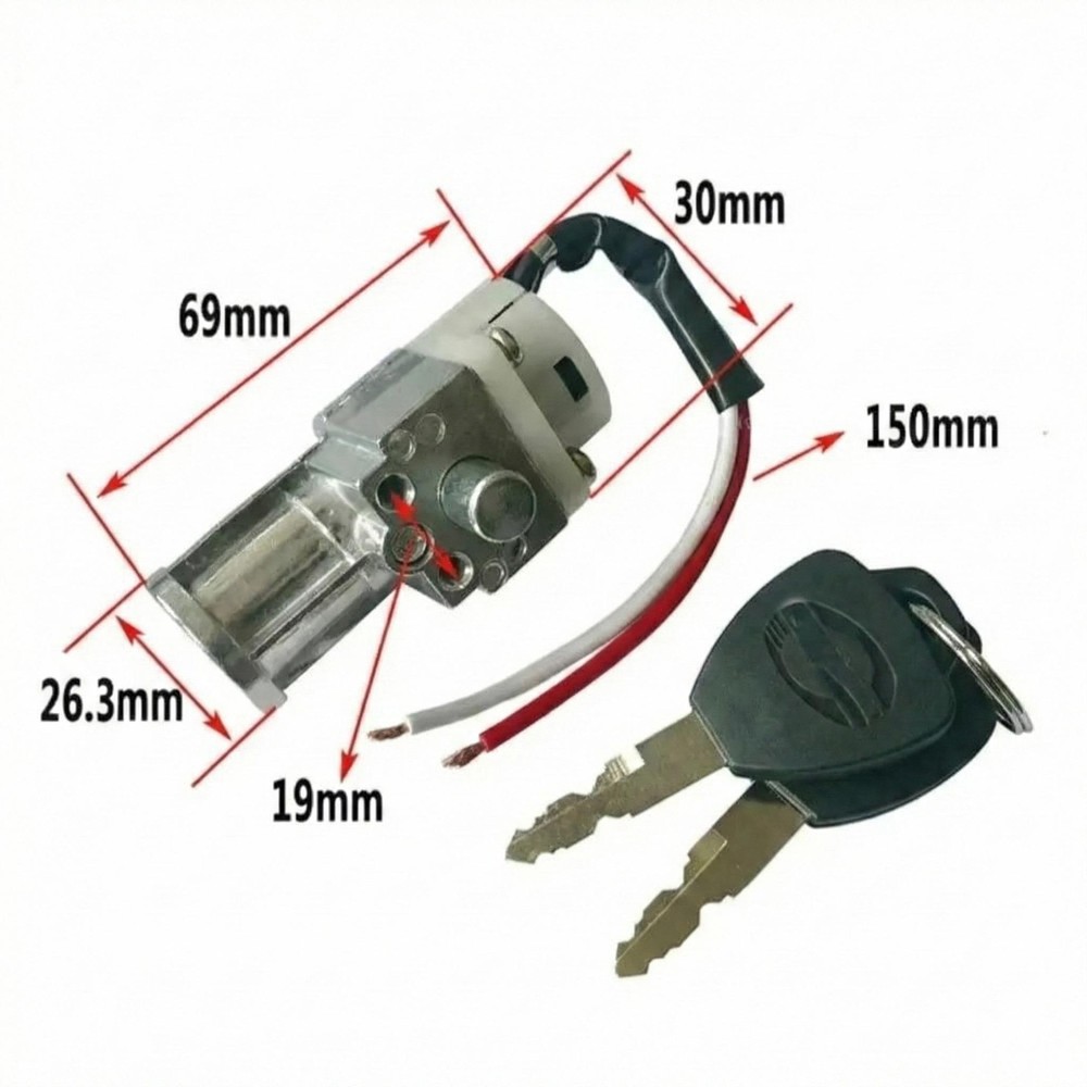 Kit Chiave Cilindretto Batteria E-Bike Blocchetto Serratura Fat Bike Completo di Cavi - immagine 2