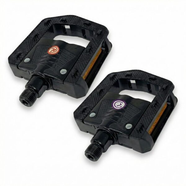 Coppia Pedali Bici Pieghevoli Alluminio 115x24 mm con Riflettori Antiscivolo