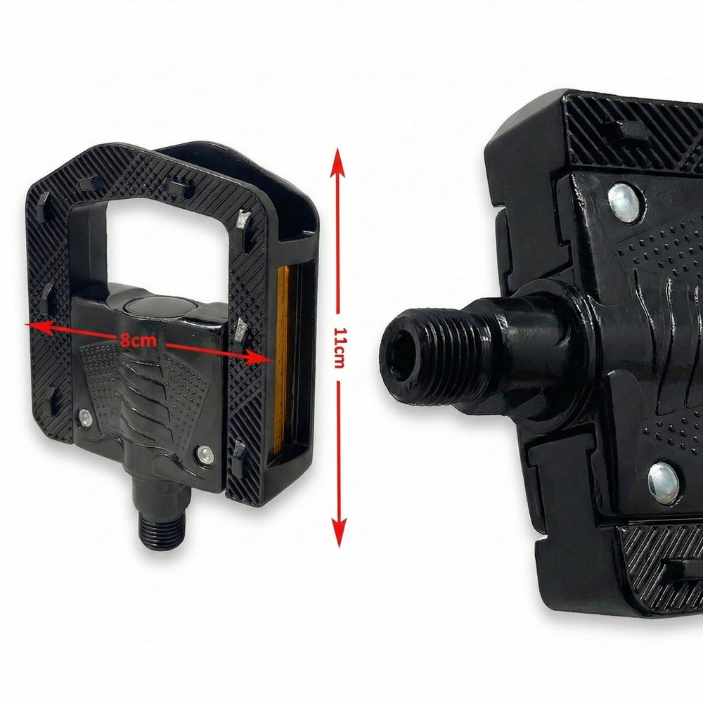Coppia Pedali Bici Pieghevoli Alluminio 115x24 mm con Riflettori Antiscivolo - immagine 4