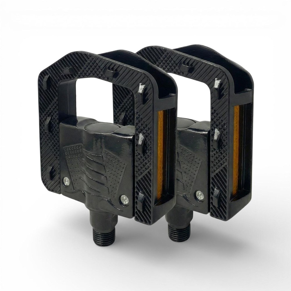 Coppia Pedali Bici Pieghevoli Alluminio 115x24 mm con Riflettori Antiscivolo - immagine 5