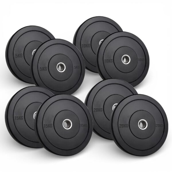 Set 100 KG Disco Olimpionico Bumper Gommato Foro 50 mm Pesi Palestra