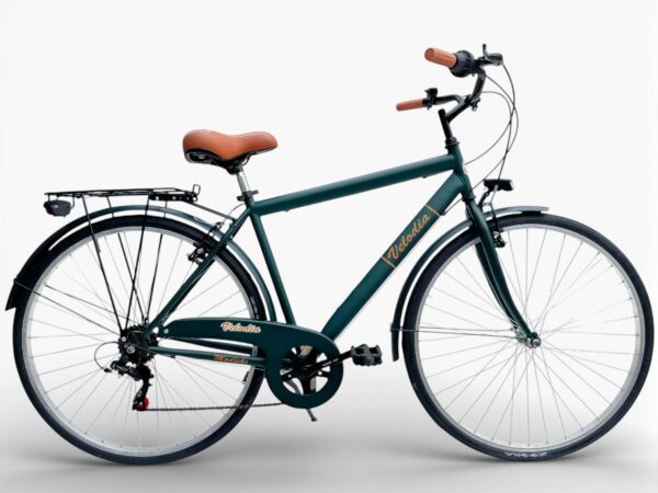 Bicicletta Uomo Passeggio Misura 28 Bici Da Città Con Cambio Verde Vintage Retrò Velodia