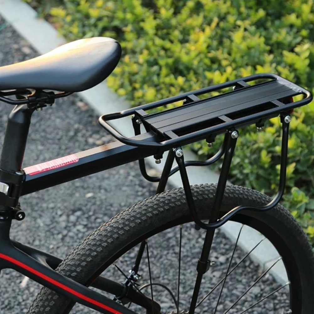 Portapacchi Bici Posteriore Regolabile MTB Strada con Riflettore Carico Max 50kg - immagine 7