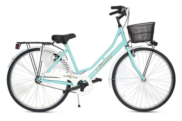 Bicicletta Donna Passeggio Misura 26 Bici Da Città Vintage Con Cestino Turchese