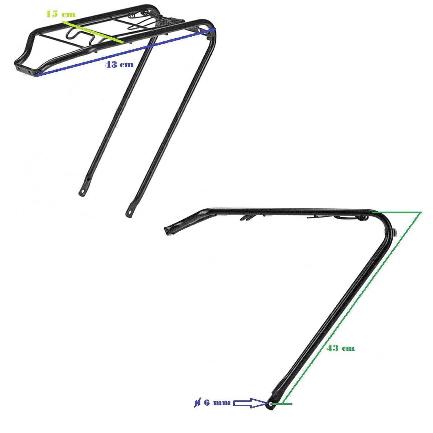 Portapacchi Posteriore Nero Per Bici 24" / 26" / 28" Da Passeggio Bicicletta - immagine 2