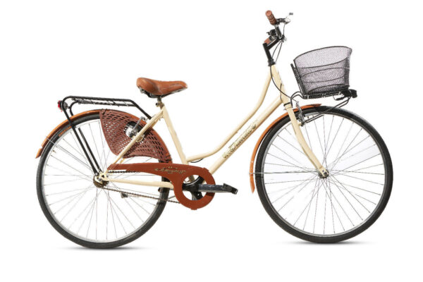 Bicicletta Donna Da Passeggio Misura 26 Bici Da Città Vintage Con Cestino Beige