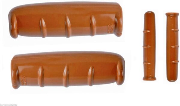 Kit Coppia Manopole + Manopolini (Freno) Marrone Bici R - Bacchetta - Epoca