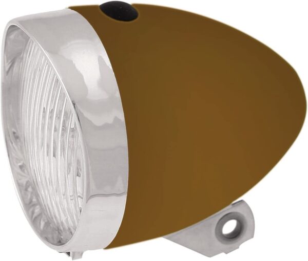 Faro Fanale Anteriore Di 3 Led A Batterie Per Bicicletta Retrò Colore Marrone
