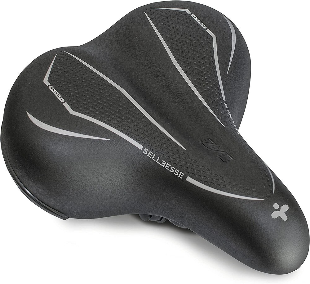 Sella Per Bici Anatomica Imbottitura Super Comoda Morsetto Integrato Nero/Grigio