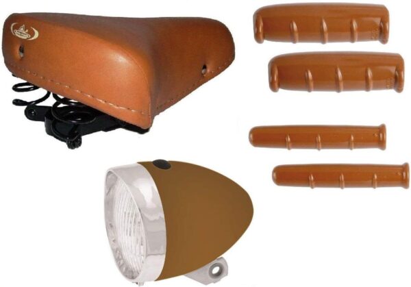 Sella Montegrappa Con Molle Marrone Xc07 + Manopole + Manopolini + Faro Marrone
