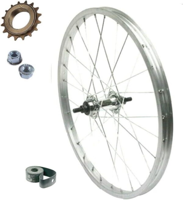 Ruota / Cerchio Posteriore 20 " X 1.75 Bici 1 Velocità + Pignone 16 Denti