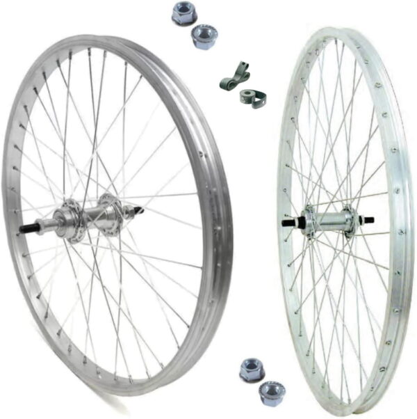Coppia Ruota / Cerchio Anteriore + Posteriore 26 X 1.75 Bici 6 O 7 Velocità + Dadi