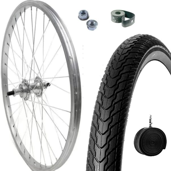 Cerchio Ruota Completa Posteriore 26" X 1.75 + Copertone + Camera Bici City Bike