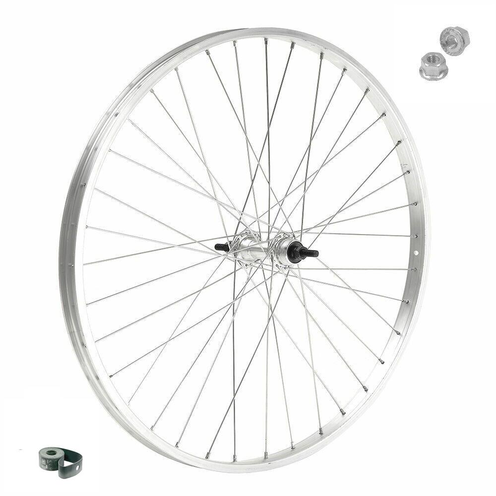 Cerchi Completi Anteriore + Posteriore 24 X 1.75 + Copertoni Bianco Nero + Camere + Pignone 18 - immagine 2