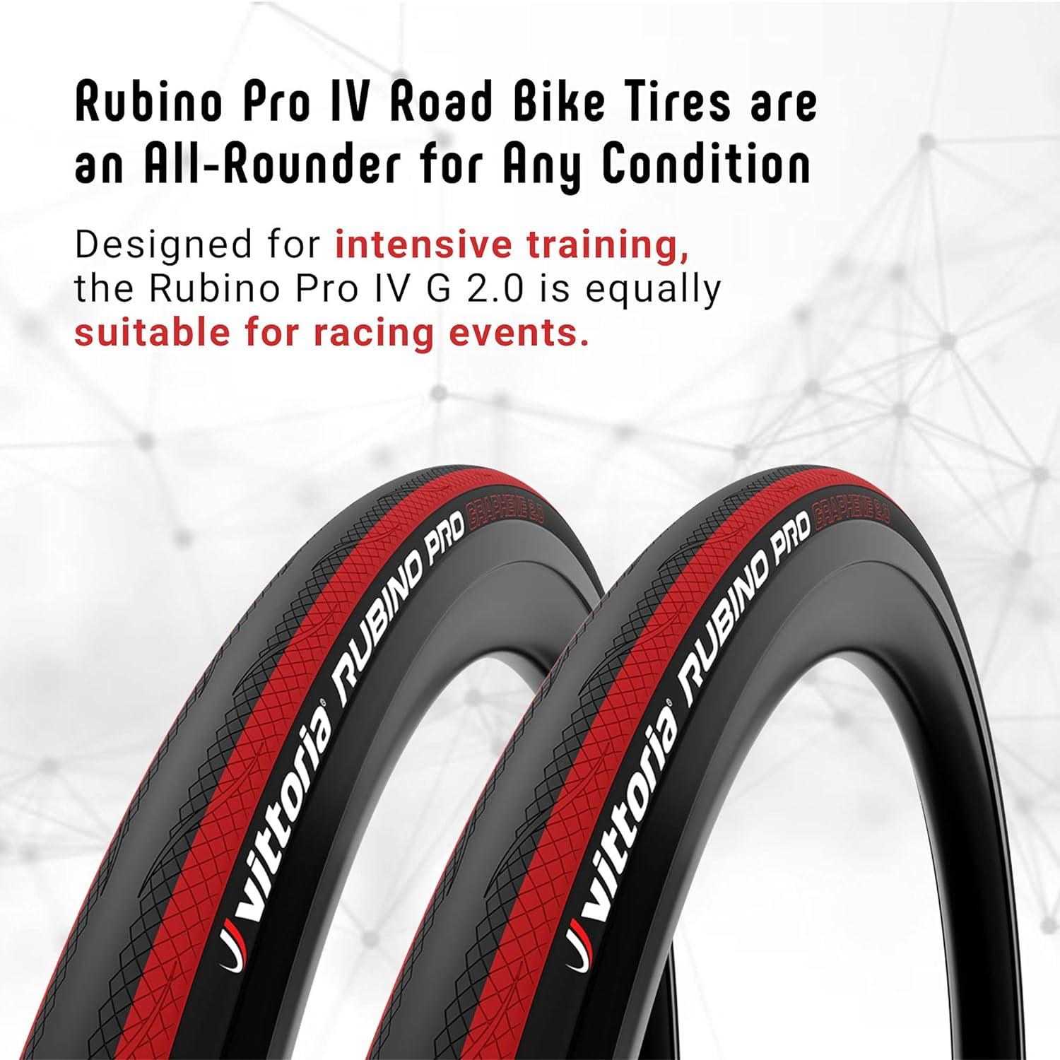Copertone Vittoria Rubino Pro 700x25 Rosso Bici Graphene 2.0 Pneumatico Corsa - immagine 3
