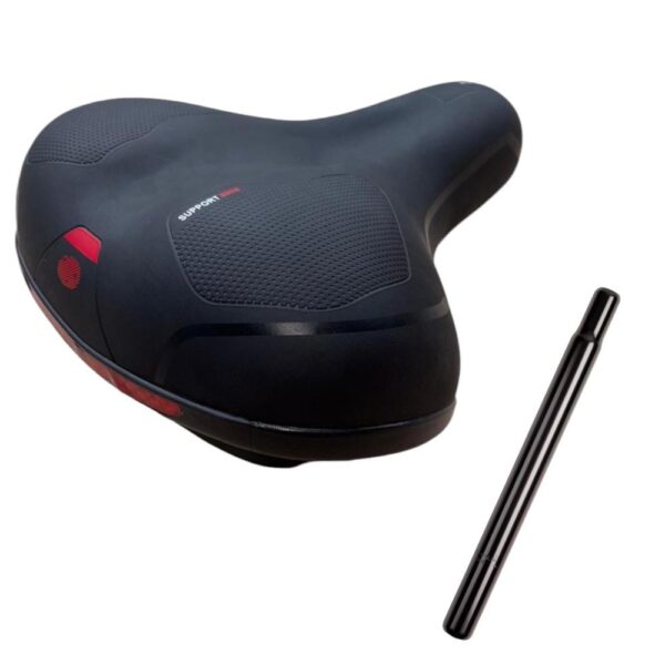 Sella Nera Black Per Bici City Bike Confort Comoda Unisex + Tubo Sella Nero