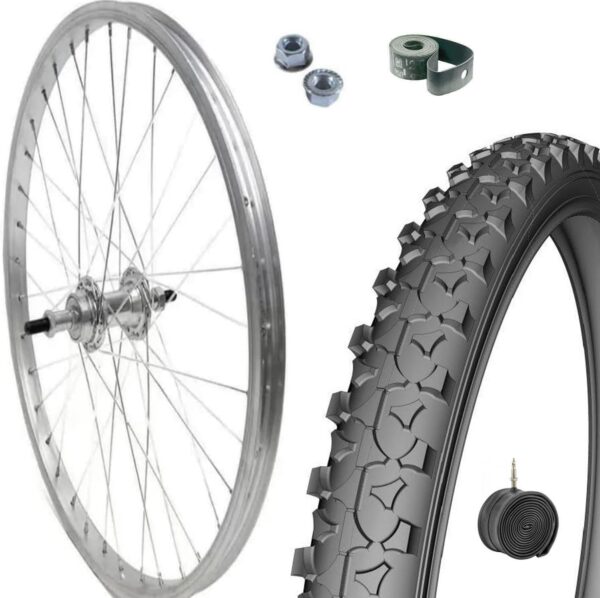 Cerchio Ruota Completa Anteriore 26" X 1.75 + Copertone 26x1.95 + Camera Bici