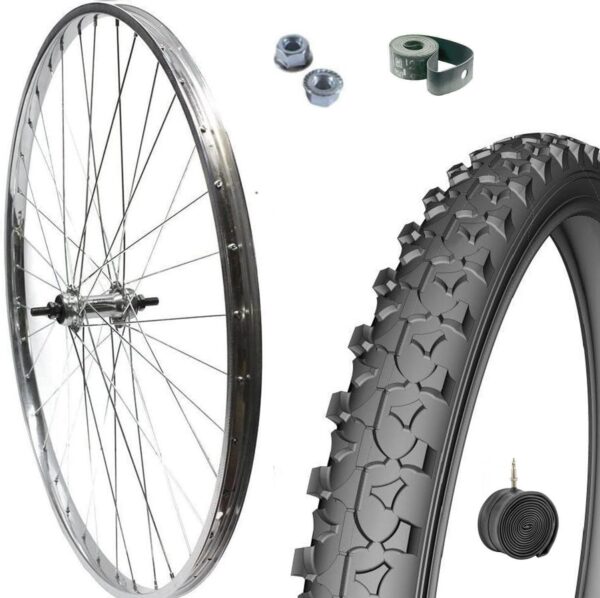 Cerchio Ruota Completa Posteriore 26" X 1.75 + Copertone 26x1.95 + Camera Bici