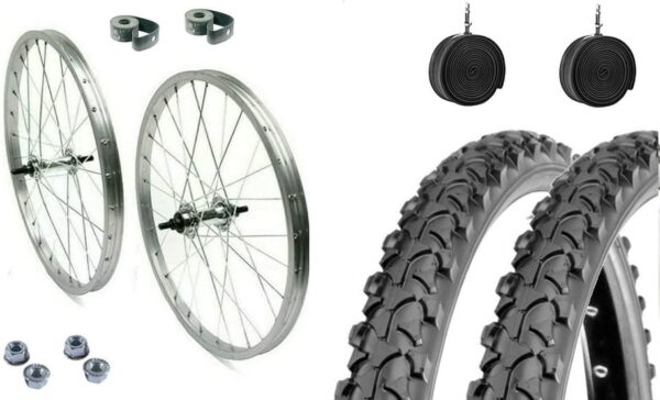 Coppia Cerchi Complete Posteriore + Anteriore 26 X 1.75 + Cop 26x1.95 + Cam Bici
