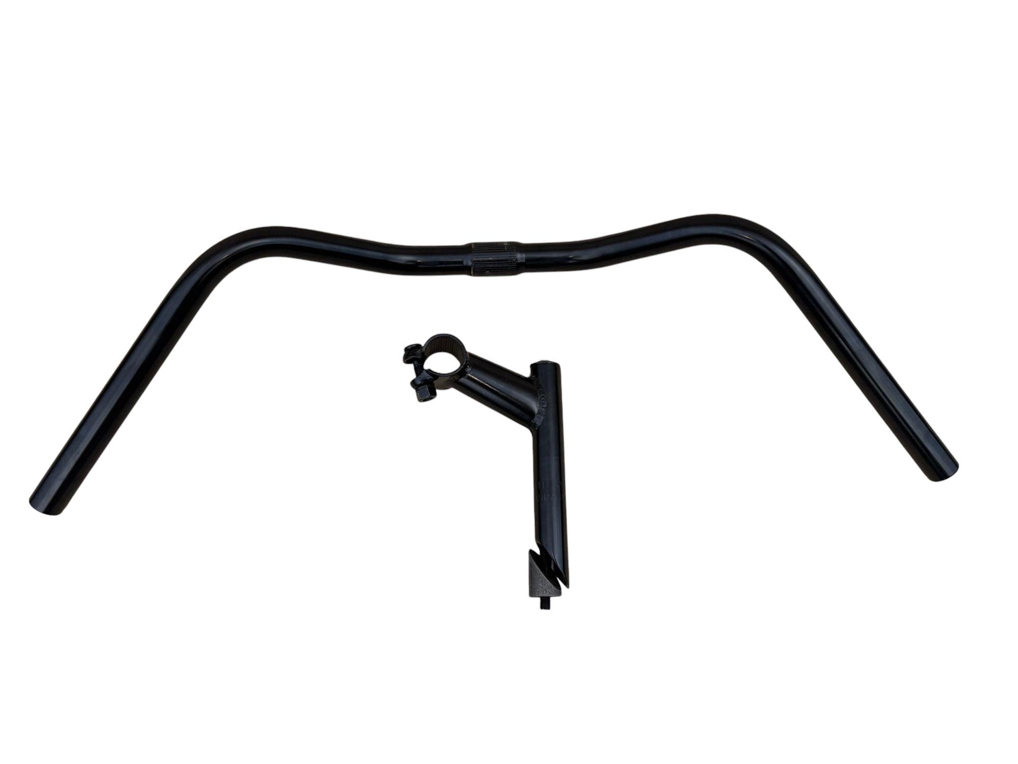 Manubrio Bici Acciaio Nero Bicicletta 600l + Leve Freno + Coppia Manopole Bianco - immagine 3