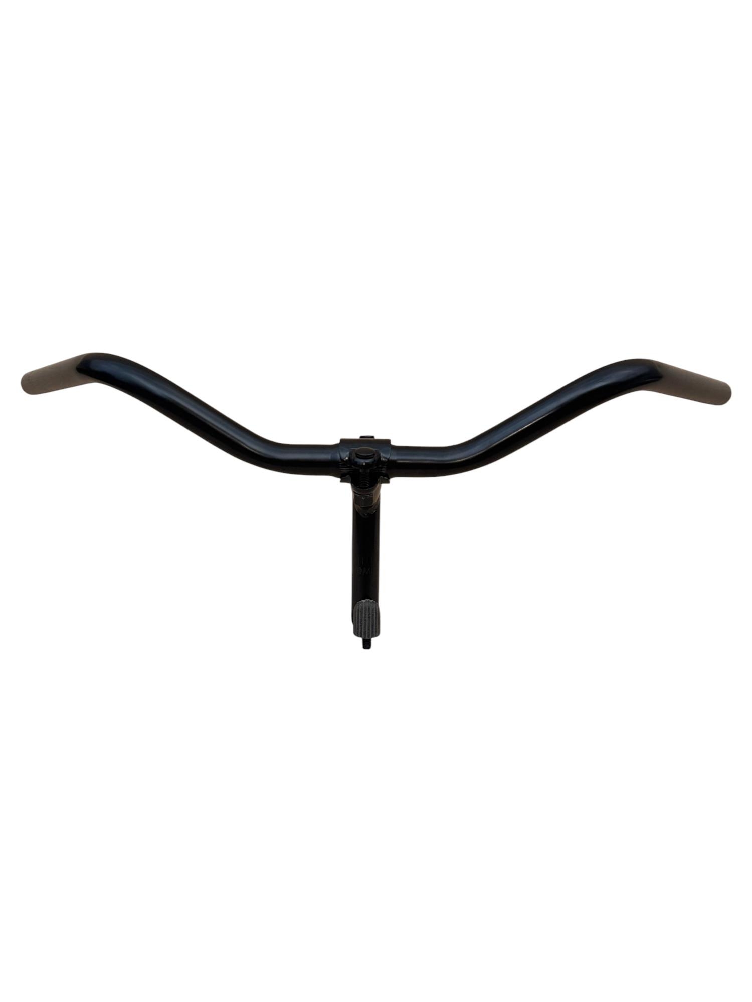 Manubrio Bici Acciaio Nero Bicicletta 600l + Leve Freno + Coppia Manopole Bianco - immagine 4