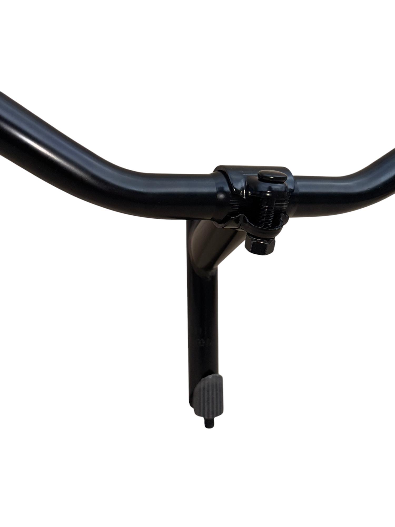 Manubrio Bici Acciaio Nero Bicicletta 600l + Leve Freno + Coppia Manopole Bianco - immagine 5