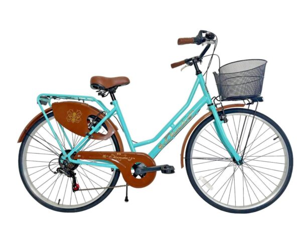 Bicicletta Donna Da Passeggio 26 Con Cambio Da Città Vintage Tiffany Con Cesto