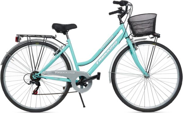 Bicicletta Donna Passeggio Misura 28 Bici Da Città Con Cambio E Cestino Tiffany