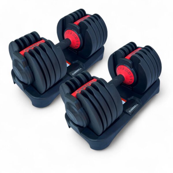 Coppia Manubri Pesi V2 Palestra Casa Da 2.5 A 24 Kg - 15 Livelli Regolabili Set Con Base